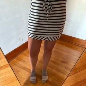 LA Made Navy and White Striped Mini Skirt